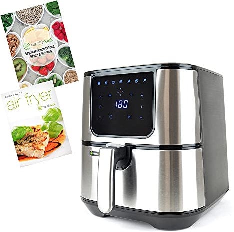 healthkick XL Family Sized Digi-Touch AIRFRYER - Portable Fryer/Grill/Oven/Steamer Uses 80% Less Oil. 1800w Extra Large Power Air Fryer in Stainless Steel - K3401