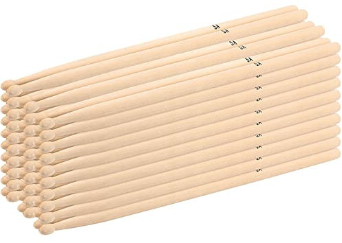 15 Pairs 5A Drum Sticks, Classic Wood Tip Drumstick Bulk, Maple Wood Drum Sticks Set for Kids and Adults, 16 Inch