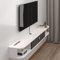 Pmnianhua Floating TV Unit, Wall Mounted TV Cabinet, Floating Shelves with Door, Modern Entertainment Media Console Center Large Storage TV Bench for Living Room & Office (140cm, Grey White)