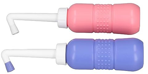 2 Pcs Portable Handheld Bidet 450 ML Forte Élastique Léger Grand Volume Eau Bidet Bouteille Pulvérisateur Buse Coudée Pulvérisateur pour La Maison Voyage En Plein Air Hygiène Personnelle Soins