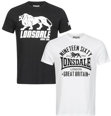 Lonsdale Herren T-Shirt Normale Passform Doppelpack BYLCHAU