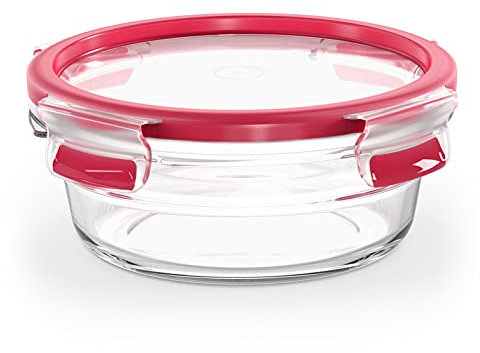 Tefal Masterseal Fresh Verre, Boîte alimentaire ronde 0,6 L, Conservation des aliments, Empilable, Compatible four et congélateur N1040310 Transparent