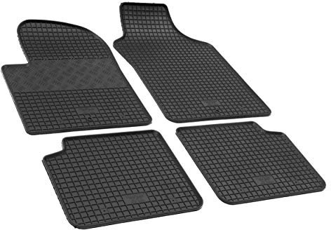 Ideal angepasste Gummifußmatten geeignet für FIAT 500 ab 2008 + Gurtschoner