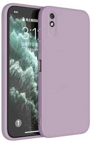Topme Coque pour Redmi 9A / Redmi 9AT (6.53 inches) Etui Housse, Protecteur de Peau en Silicone TPU - Herbe Violette
