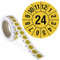 Jahresprüfplakette 2024-1000 Stück - 3,0 cm Ø - PVC- Folie, selbstklebend - Auf Rolle - Signalgelb - Prüfungsnachweis - Prüfplakette - Prüfetiketten - Betriebsausstattung24®