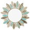 Lwuey Feder Dekorative Wandspiegel, Rund Deko Spiegel Klassisch Boho Spiegel Moderner Rustikalen Stil Geometrische Metallener Kreisring Schlafzimmer Wohnzimmer Eingangshalle