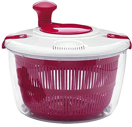 essoreuse à Salade Grande capacité 5L, essoreuse Rapide et Facile avec Verrouillage sécurisé du Couvercle et poignée rotative, Salad Spinner manuellepour déshydrater et Nettoyer Facilement