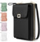 Zusentee Kleine Handy Umhängetasche, Handytasche Zum Umhängen Damen Touchscreen Crossbody kleine PU Leder Handy Tasche mit Kartenfächern und Verstellbarem Handytasche, Schwarz