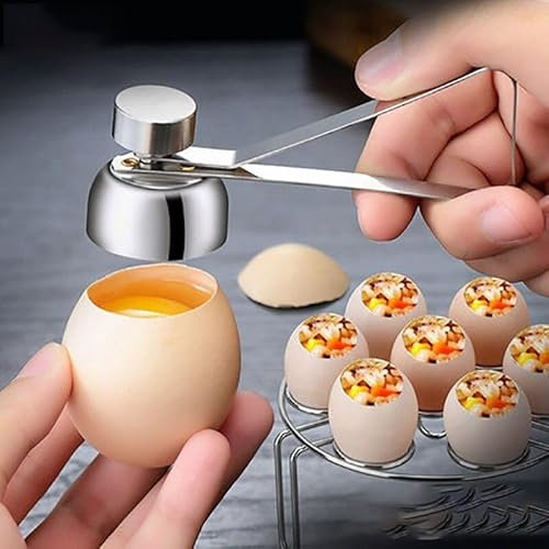 Ouvre-Oeufs En Acier, Coupe Œuf Ouvre-Oeufs En Acier Inoxydable, Séparateur De Blancs d'Oeufs, Coupe-Oeufs En Acier Inoxydable, Ustensile De Cuisine Simple Pour Oeufs Durs