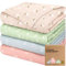 KeaBabies 4er-Pack Musselin Pucktuch Baby 0-3 Monate – Bio Musselin Decke Baby 120x120, Weiche und Atmungsaktive Musselintücher Mädchen und Jungen,Neutral,Geschenk für Neugeborene(Bloom)