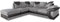 RestNest Spacious Dino Corner Sofa 5 Seater convertible into footstool and L shaped sofa Left Hand Dino Jumbo Cord Sofa Options in Gray-Black