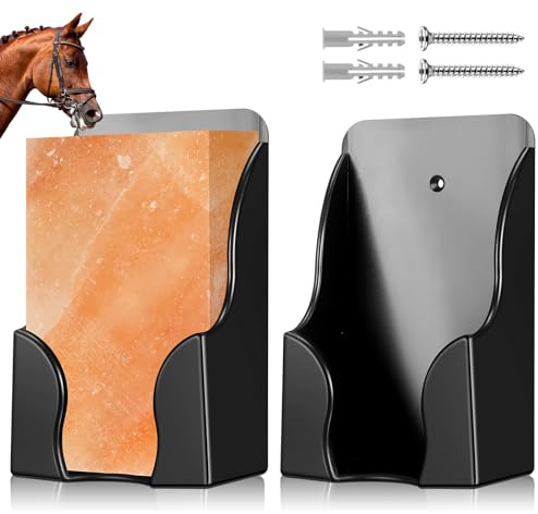 Yousoontic 2 Pcs Salt Block Holder for Horses Wall Mounted Plastic Stand
