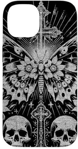 Emo Y2K Grunge Aesthetic Goth Skull Cross Gothic Butterfly Case for iPhone 14