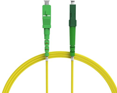 nexinex - 3m Glasfaserkabel LC/APC auf SC/APC Patchkabel | LWL Simplex Singlemode OS2 FTTH Glasfaser Lichtwellenleiter Kabel