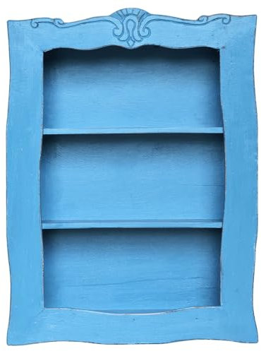 ANTYKI24 Blau Vintage Wandregal im Shabby Chic Design