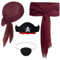 AJGEGJE Mittelalter Piratenkostüm Zubehör Set, Damen Herren Piraten Stirnband Taillengürtel Augenklappe, Vintage Piraten Dress Up Set für Halloween Cosplay