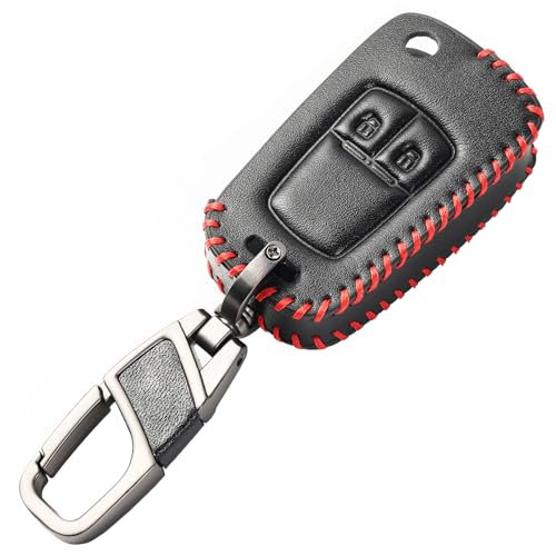 XUKEY Schlüsselgehäuse für Opel Auto Schlüssel Hülle 2 Tasten Schlüsseletui Cover PU Leder Schwarz Schutzhülle für Opel Vauxhall Zafira Astra Insignia Holden Schüsselschutz Zubehör