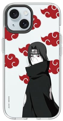 RhinoShield Crystal Clear Case kompatibel mit [iPhone 15] | Fortschrittliche Vergilbungsresistenz, Hohe Transparenz und Transparente Schutzhülle - [Naruto/Itachi/Akatsuki Wolken]