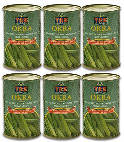 TRS Okra 6er Pack (400g pro Beutel) – Frische indische Zucchini, vorgekocht und gewürzt mit Salz und Zitronensäure – Ideal für gesunde, exotische Gerichte