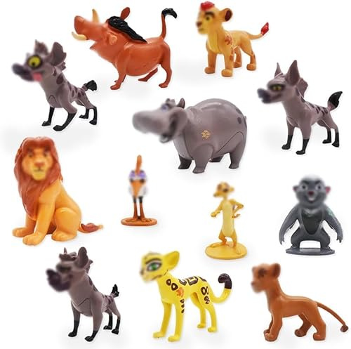 PLNVNVP 12pcs Lion Kuchen Dekoration, Cartoon Cake Toppers, König der Löwen Figuren Set, König der Löwen Cupcake Figures Birthday Party Cake Decoration Supplies