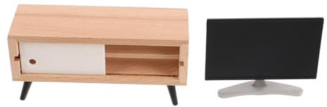 BESTonZON Miniatur-tv-ständer für Puppenhaus Dekoratives und Verspieltes Mini-tv-Set Im Maßstab 1/12