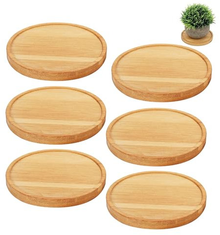 Kerzenteller Holz, 6 Stücke Kerzenuntersetzer, 9×1cm Holz Kerzenteller, Kerzenhalter Stumpenkerzen Kerzen Dekoteller für Hochzeit Haus Festliche Dekoration(Braun)