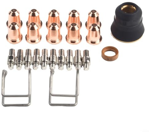 Plasmaschneider-Set, 24-teiliges Plasmaschneider-Set für Chicago Electric 95539 95413 60767 95136 Brenner-Verbrauchsmaterialien Elektrodenspitzenbecher (0,8 mm)