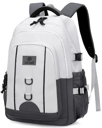 Amythe Rucksack für Jungen Herren, Teenager Schulrucksack College-Tagesrucksack mit 15,6 Laptopfach, Große Leichter Lässiger Schulranzen für Schule oder Reise -Weiß