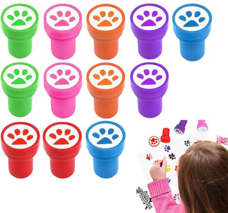 Small Stamps For Teachers, Novelty Dog Paw Print Emblem, Cute Teacher Reward Sticker, Classroom Learning Activity Stamps, Personal Inking Grading Mark, 3.5x2.5cm 1.38x0.98 Inches