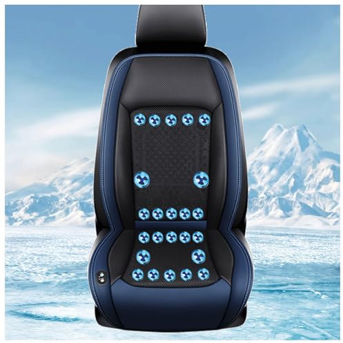 CUCUKAKA Klima Sitzauflage Auto, mit 24 Fans, 12v/24v, 3 Kühlstufen Kühlende Sitzauflage Auto Sitzbelüftung für Auto LKW Van,Blue-12V