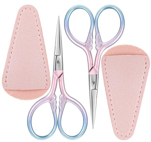 3,5 Zoll Kleine Schere Kleine Schere Nähen Bastelschere Spitz mit Schutzhülle Details Schere Stickscheren Set Edelstahl Allzweckschere Schere Compact Stickschere für Sticken Papier Schneiden Craft DIY