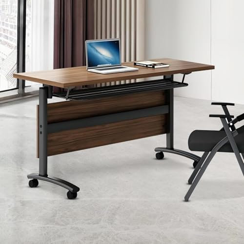 Moderner Klapptisch Konferenztisch mit geräuschlosen Feststellrädern, Klapptisch für Büro, Seminarraum, tragbarer Klapptisch für Meetings, platzsparende Konferenzmöbel