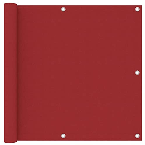 Myheimly Balkon Sichtschutz, Balkonbespannung mit Ösen Seil, Wasserfeste Balkonabdeckung, Balkonverkleidung für Balkon Terrasse,Rot,90 x 300 cm