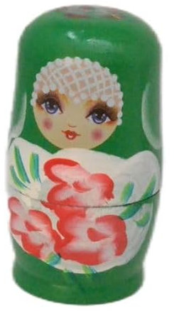 Russische Matroschka-Puppen, 5-teiliges Set, grünes Blumenmuster mit Rose, traditionelle Dekoration