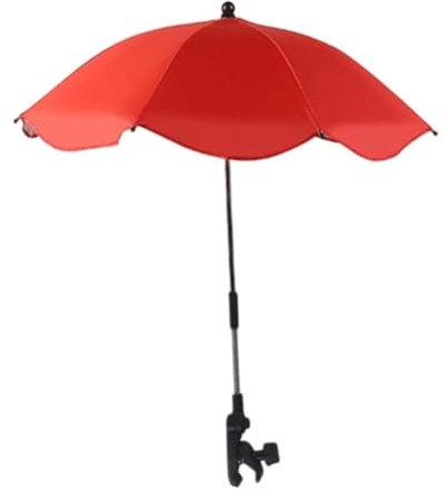ＡＷＨＡＯ Sombrilla para cochecito, silla de playa, sombrillas con clip, impermeable, resistente al desgarro, ideal para pesca, camping y patio, Rojo