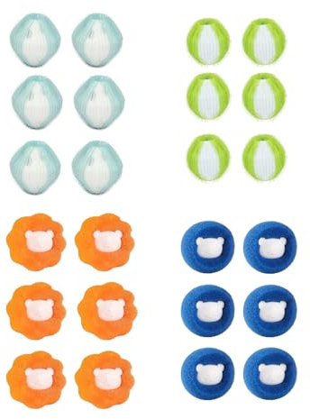 24 Pcs Pet Hair Remover Washing Machine, Reusable Laundry Balls, Pet Hair Dissolver Washing Machine Pet Hair Dissolver Green, Blue, Orange for Clothes, Bedding, and More