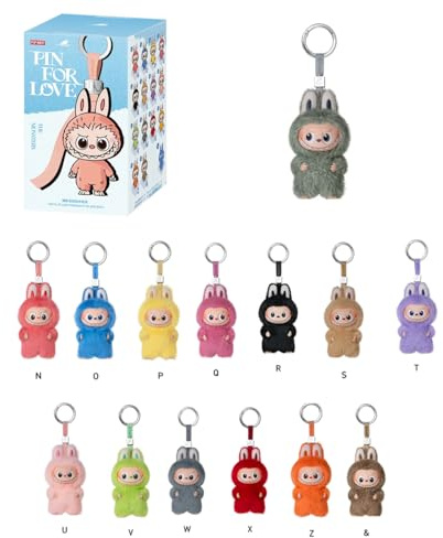 POP MART THE MONSTER PIN FOR LOVE Series Plush Pendant (N-Z) Popmart Mini Labubu Rabubu 4.0 Keychain Online Plush Toy Body Gift