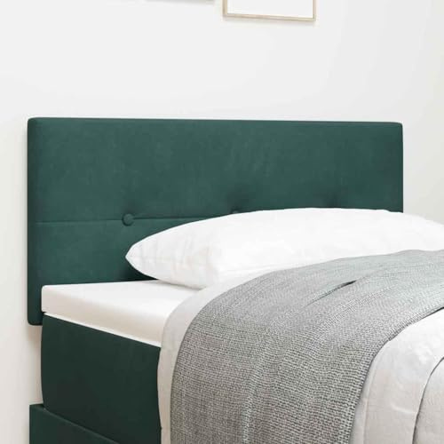 Qnhdfrt 90cm Dark Green Velvet Headboard with Adjustable Armrests