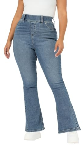 Yours Curve Wash Flare Jeggings - Women's - Plus Size Curve