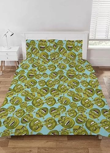 dreamtex Green Ogre Double Duvet Cover Green Dude Reversible Set