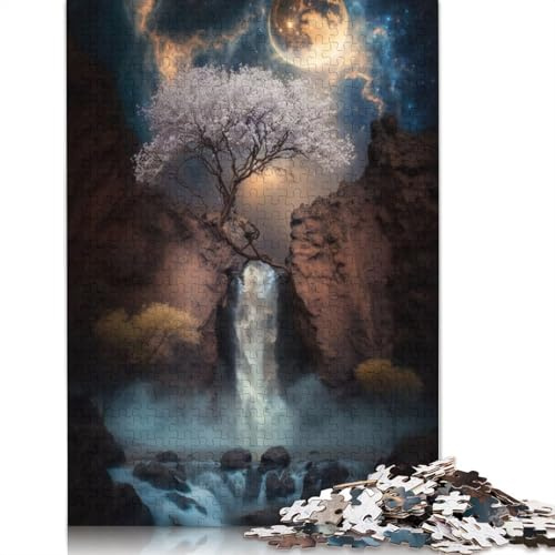 500-teiliges Mystic Waterfall-Puzzle für Erwachsene und Holzpuzzle, Lernpuzzle, Familienspiel, 500 Teile (52 x 38 cm)
