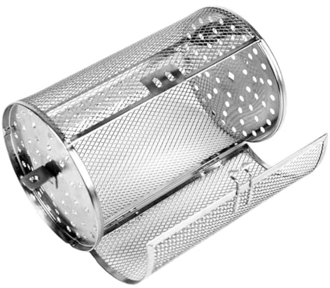 Housoutil Grillkorb aus Rostfreiem Edelstahl 14X23cm mit Drehfunktion für Elektroöfen zum Rösten Von Gemüse und Nüssen