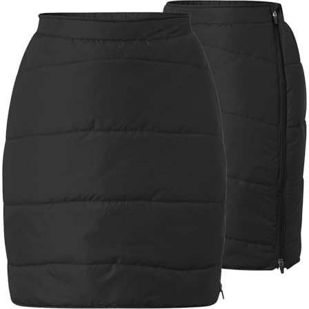Winterrock Damen Thermorock Wanderrock mit Elastischem Bund & Seitlichem Reißverschluss Warmer Kunstfaserrock Stepprock Isolierend & Atmungsaktiv Sports Leichte Winddichte Röcke Schneeröcke Ski