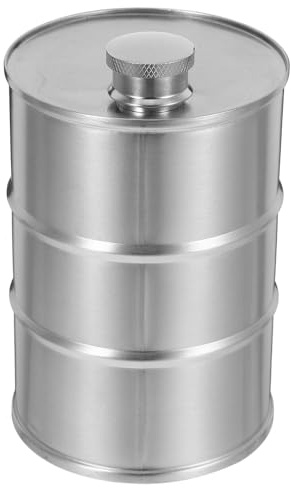 Milisten Edelstahl 750 Ml Camping Flachmann Bierfass Whiskey Flasche Outdoor Trinkbehälter Zylindrisch mit Verschlussdeckel für Wandern Picknick