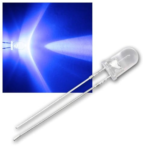 world-trading-net - 50 LEDs 5mm wasserklar blau Typ WTN-5-12000b, Leuchtdiode, bedrahtet, Diode leuchtend, als Bauteil