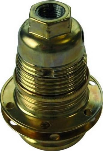 Electraline 71125 Douille E14 Filetée + 2 Bagues Pas 10X1 Laiton, Blanc
