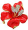 YAZILIND Crafted Strass Kristall Rote Lilien-Blumen-Hochzeits-Brosche Frauen Schmuck Zubehör