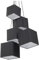 Moderne Pendelleuchte 5 quadratische Lampenschirme Polyester schwarz Mesta