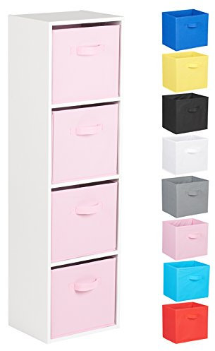 Hartleys 4 Tier White Cube Unit - Choice of Storage Boxes
