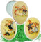 alles-meine.de GmbH 2 TLG. Set Ostergras & Füll - Pappei 12 cm - süße Osterhasen - Osterei/Ei zum befüllen - Deko Pappe Papp Pappeier Dekoei Pappostereier Füllen/Pappos..